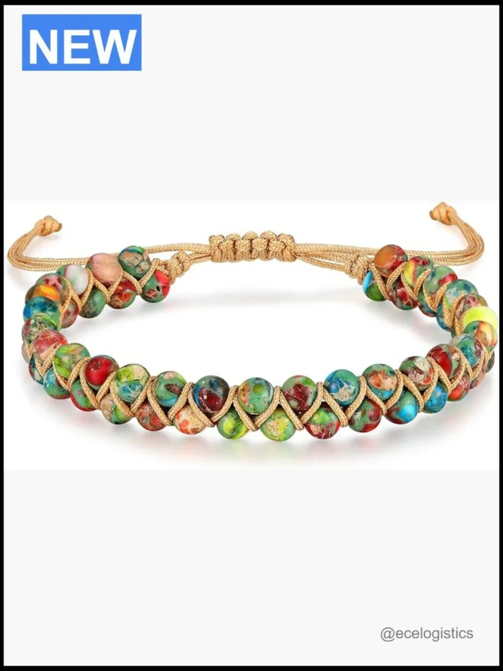 Handmade Natural Chakra Healing Stone Adjustable Stretch Bracelet